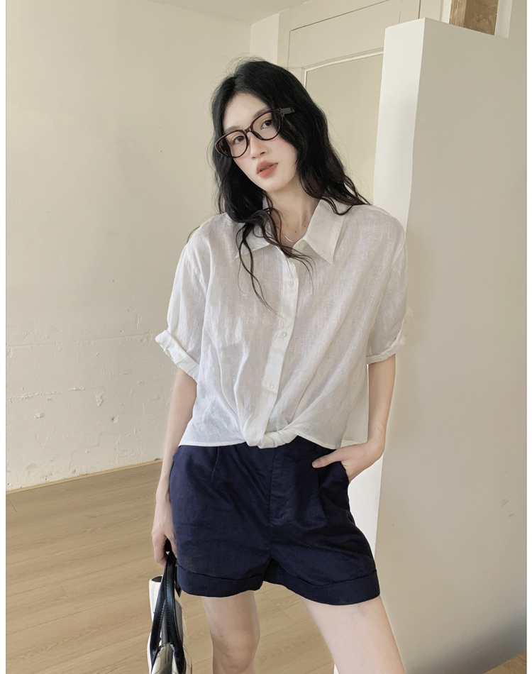 Short sleeve Korean style commuting shirt summer niche loose tops