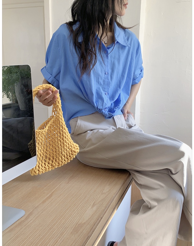 Short sleeve Korean style commuting shirt summer niche loose tops