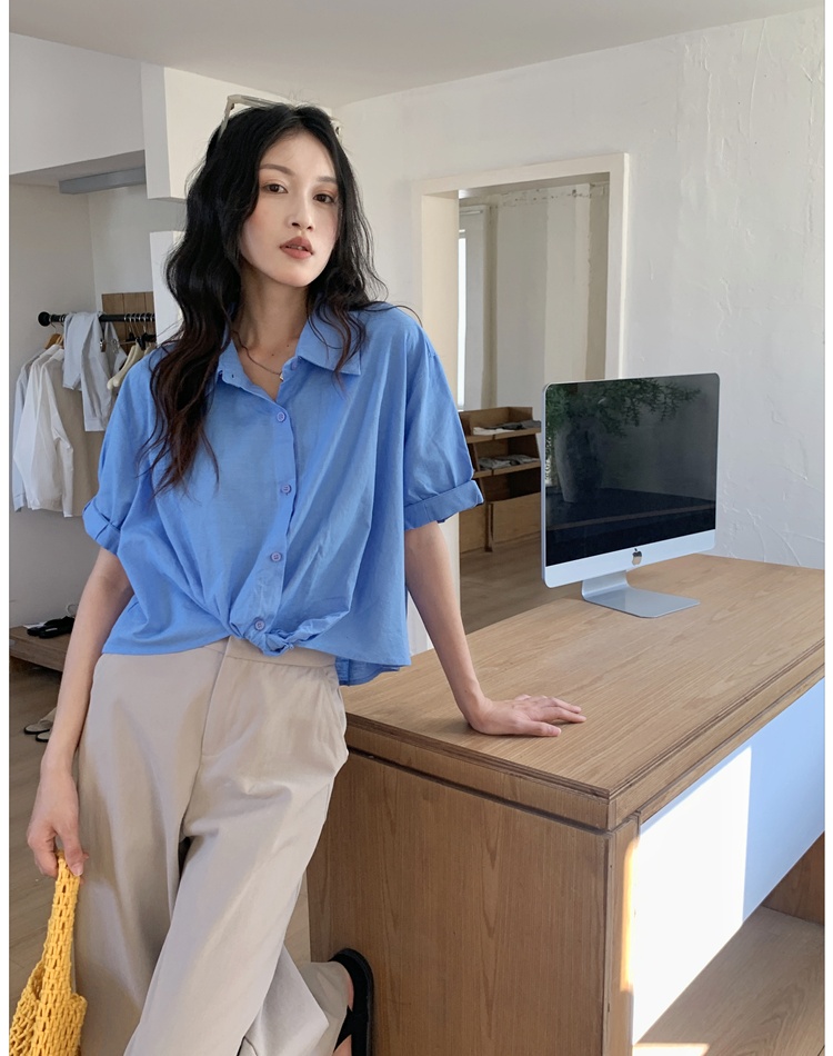 Short sleeve Korean style commuting shirt summer niche loose tops