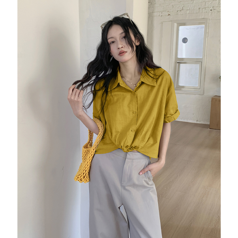 Short sleeve Korean style commuting shirt summer niche loose tops