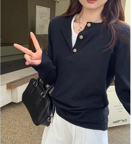 Inside the ride bottoming tops long sleeve sweater for women