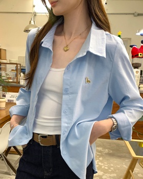 Long sleeve embroidery unique chanelstyle shirt
