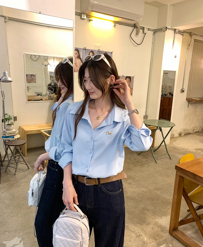 Long sleeve embroidery unique chanelstyle shirt