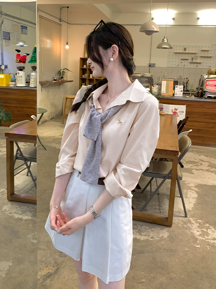 Long sleeve embroidery unique chanelstyle shirt