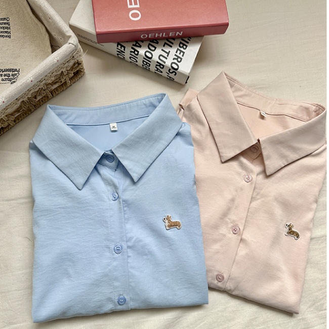 Long sleeve embroidery unique chanelstyle shirt
