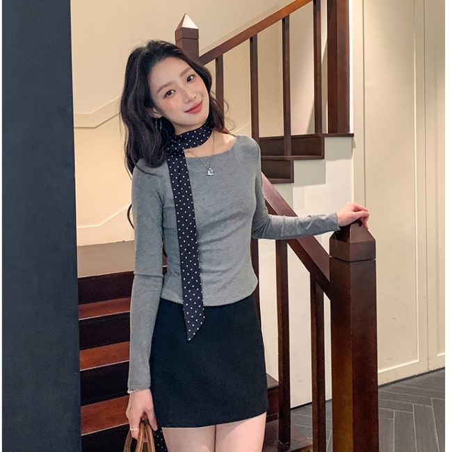 Slim niche tops long sleeve T-shirt for women