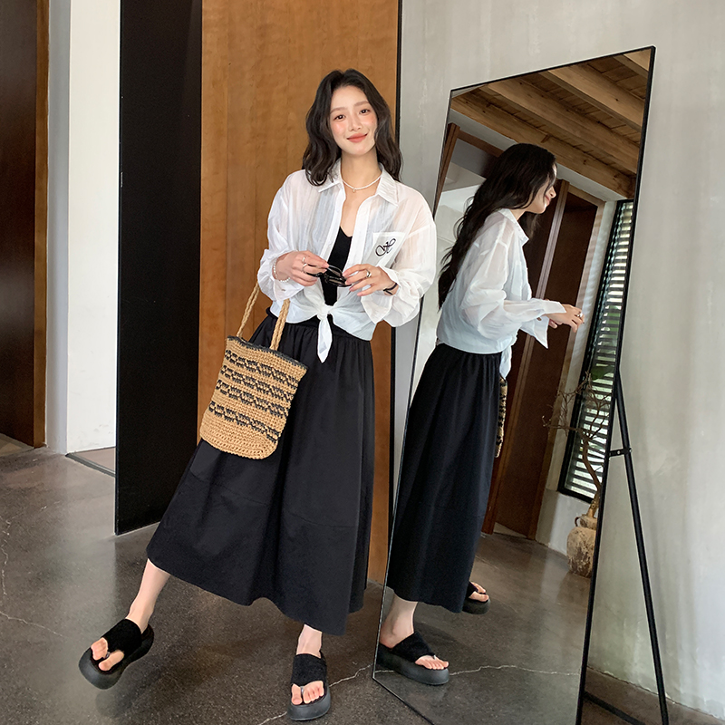 Sunscreen loose tops pocket shirt for women