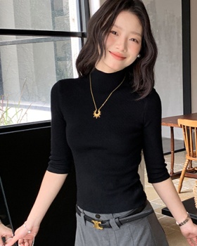 Short sleeve slim tops wool sweater
