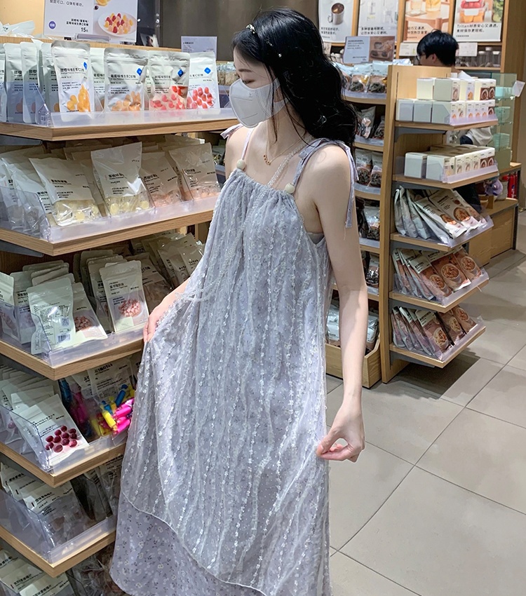 Slim sling summer floral vacation sweet dress