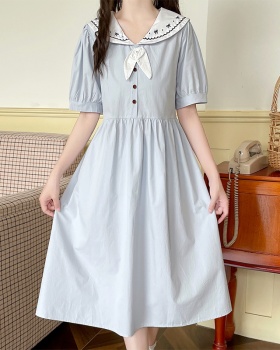 College style short sleeve frenum refreshing dress