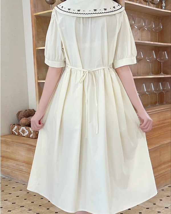 College style short sleeve frenum refreshing dress