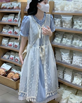 France style lace dress fake vacation sweet shirt