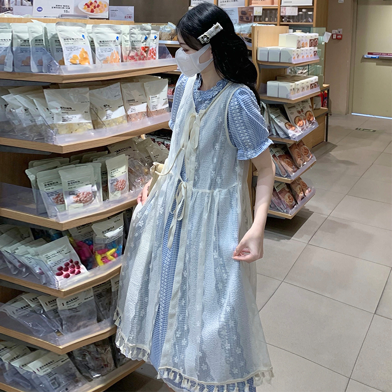 France style lace dress fake vacation sweet shirt