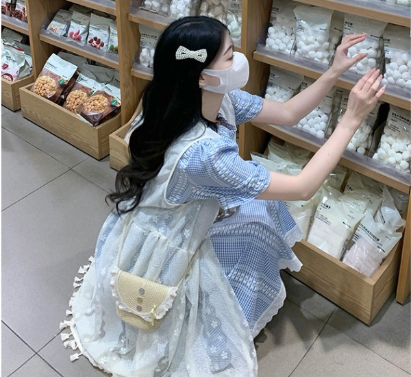 France style lace dress fake vacation sweet shirt