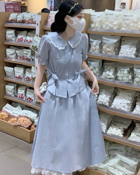 Butterfly retro skirt frenum maiden shirt a set