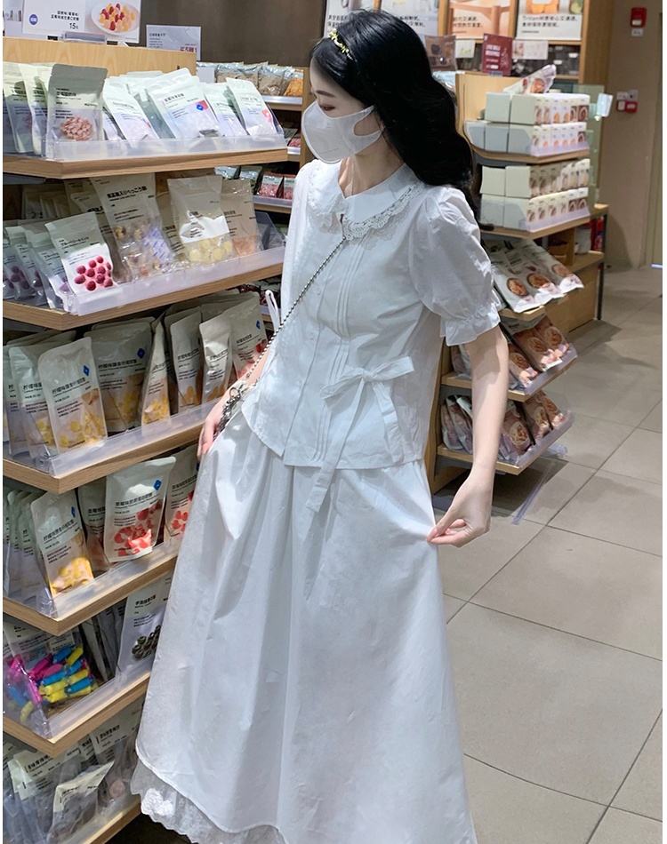 Butterfly retro skirt frenum maiden shirt a set