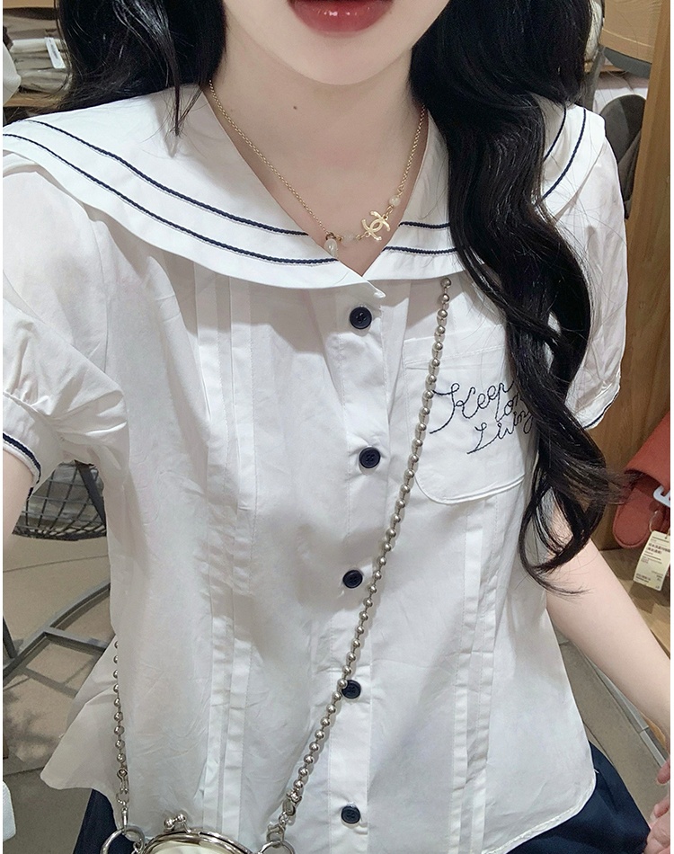 Mixed colors retro shirt college short skirt 2pcs set
