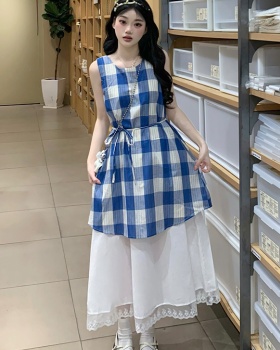 Retro sweet loose Casual sleeveless dress