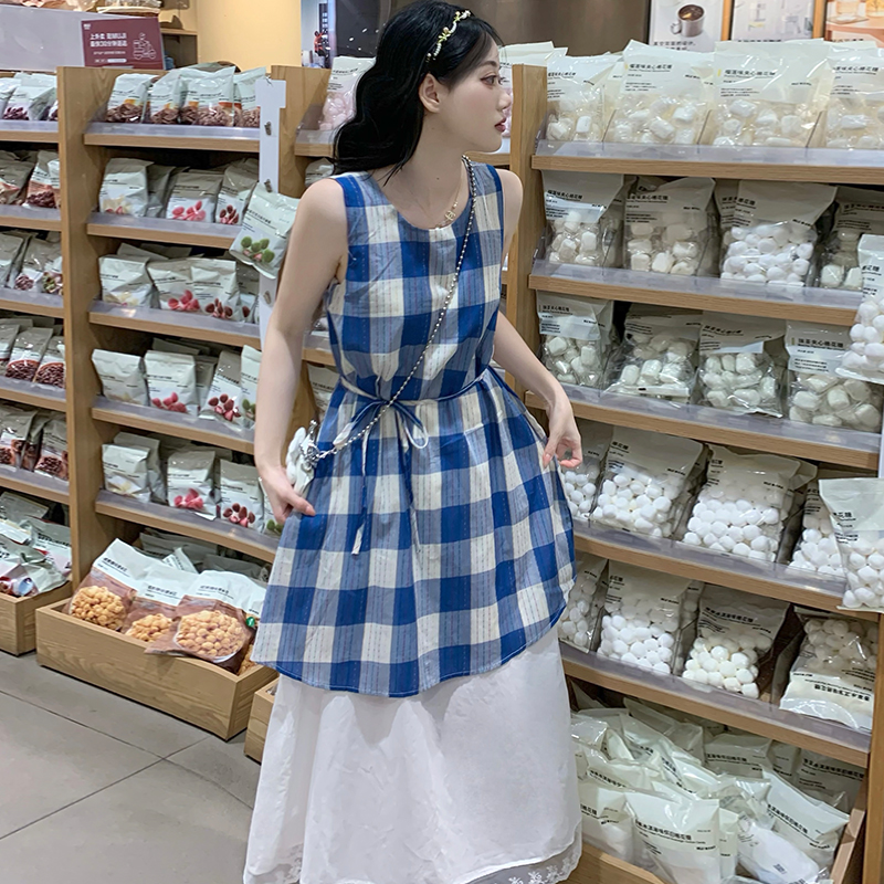 Retro sweet loose Casual sleeveless dress