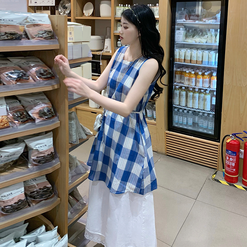 Retro sweet loose Casual sleeveless dress