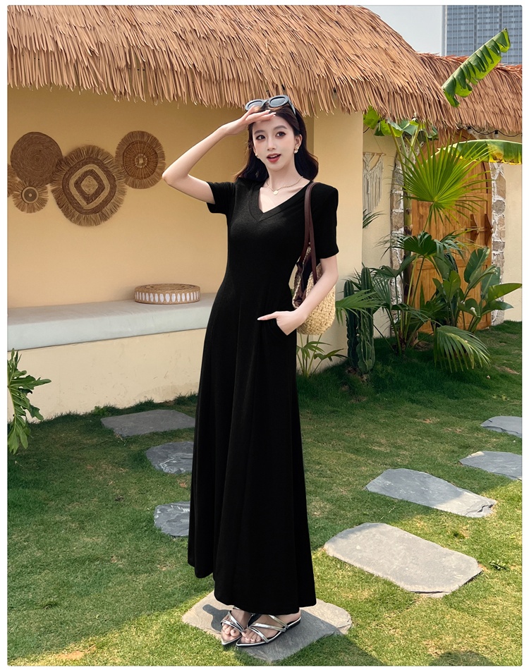 Temperament summer long dress France style dress for women