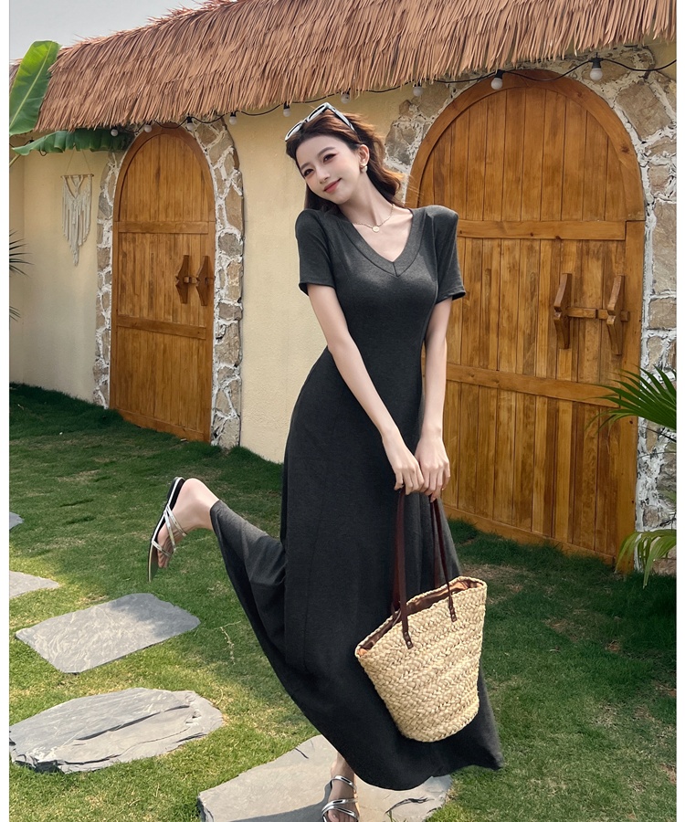 Temperament summer long dress France style dress for women