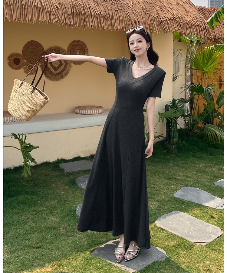Temperament summer long dress France style dress for women