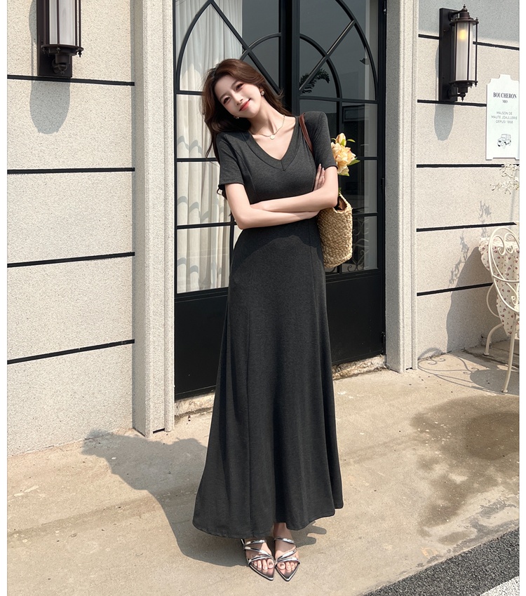 Temperament summer long dress France style dress for women
