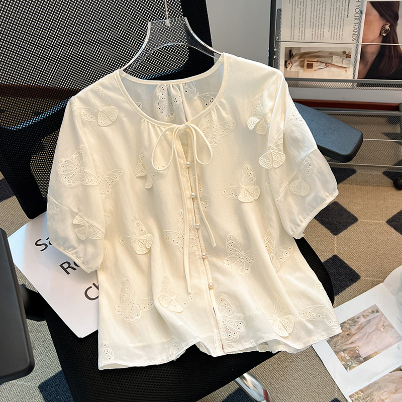 Summer short sleeve tops slim fashion shirt for women