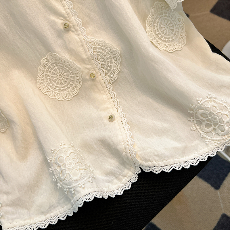 Temperament loose small shirt V-neck tops for women