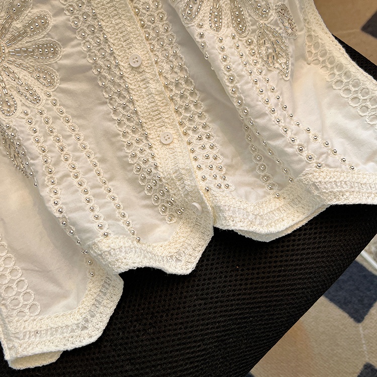 V-neck beading tops embroidery sequins waistcoat