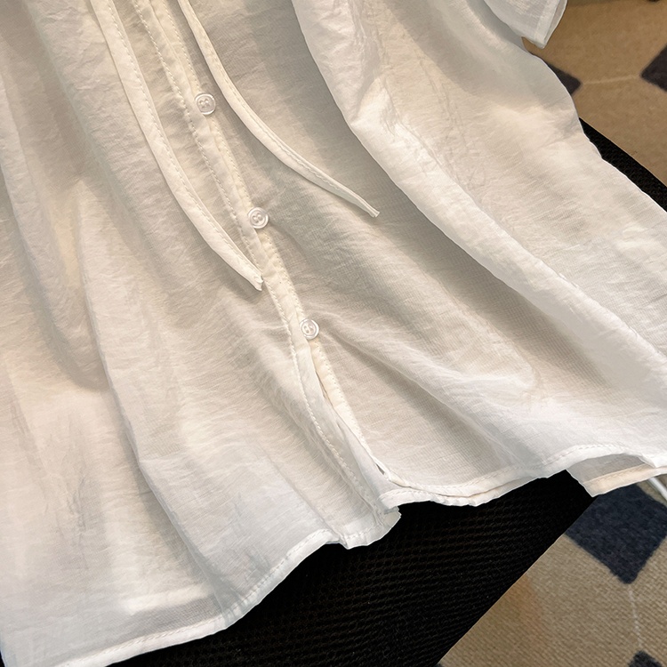 Frenum Korean style shirt crimp bow small shirt