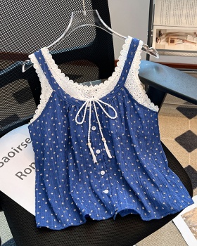 Summer Pseudo-two sling vest slim short tops