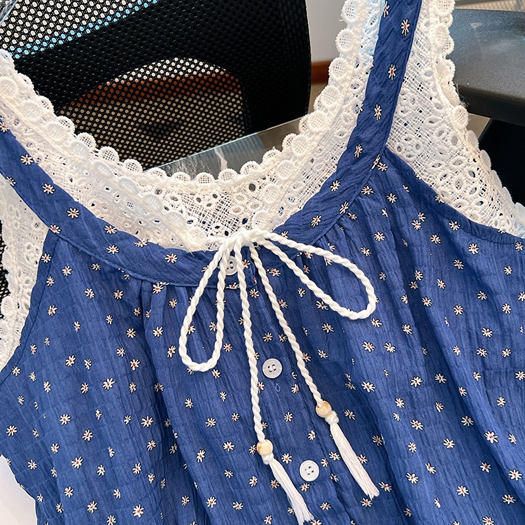Summer Pseudo-two sling vest slim short tops