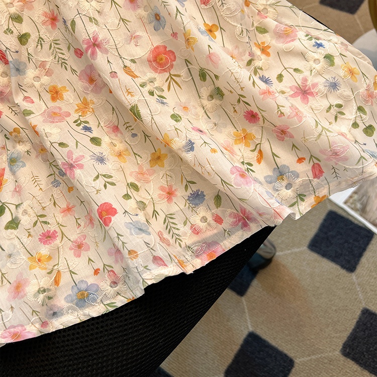 Sling halter floral vest vacation sweet lady tops for women