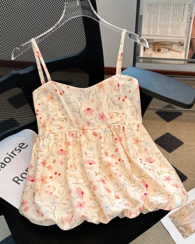 Short sleeveless vest France style sling tops for women