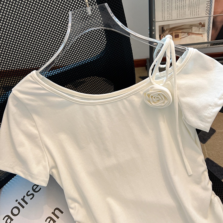 Short sleeve T-shirt Pseudo-two tops for women