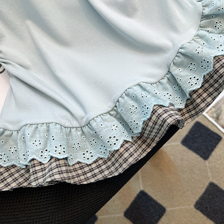 Short sleeve T-shirt Pseudo-two tops for women