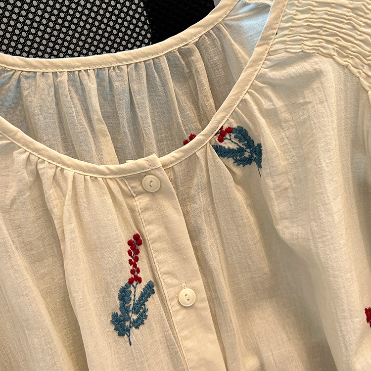 Show young stripe tops embroidery all-match small shirt