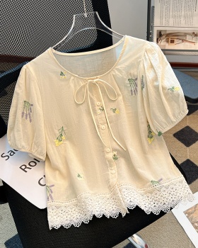 Japanese style small shirt round neck tops for women