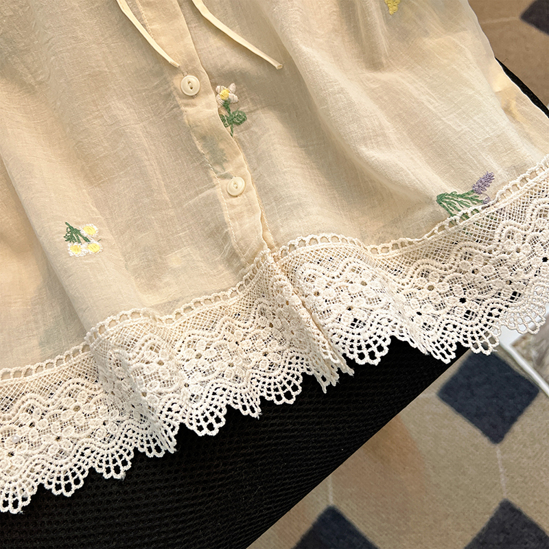 Japanese style small shirt round neck tops for women
