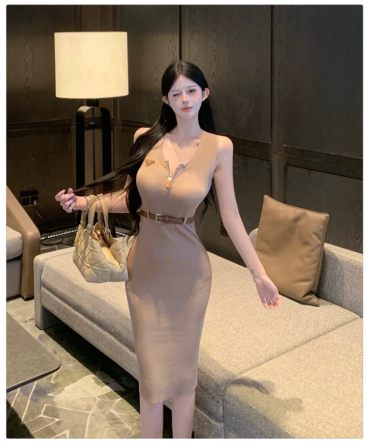 Summer enticement spicegirl slim knitted package hip long dress