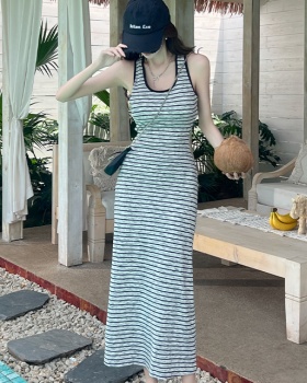 Enticement slim long dress package hip vest for women
