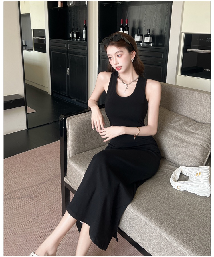 Enticement slim long dress package hip vest for women