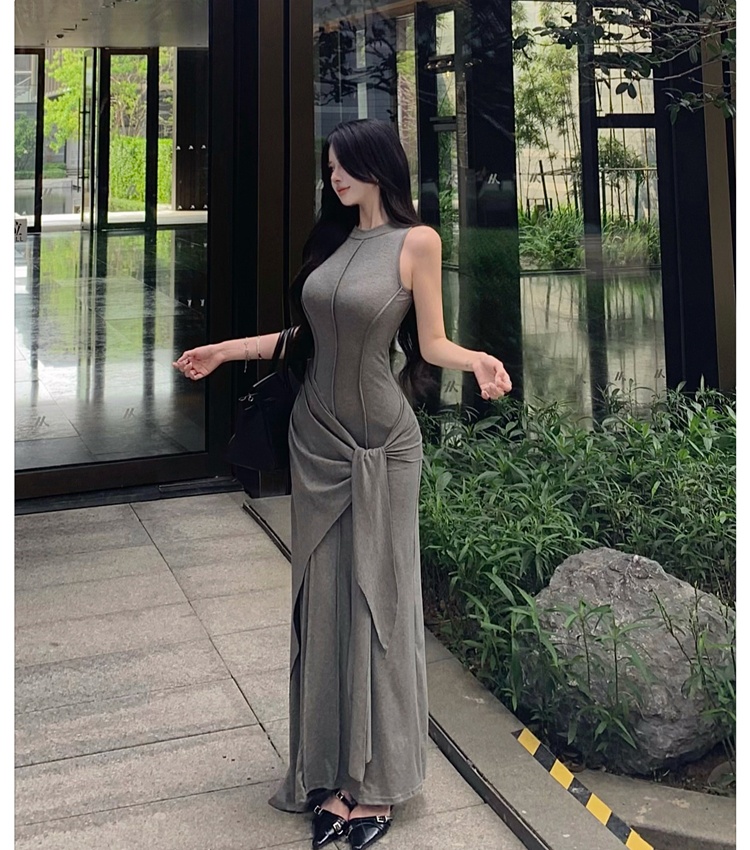 Spicegirl Pseudo-two long dress summer temperament vest
