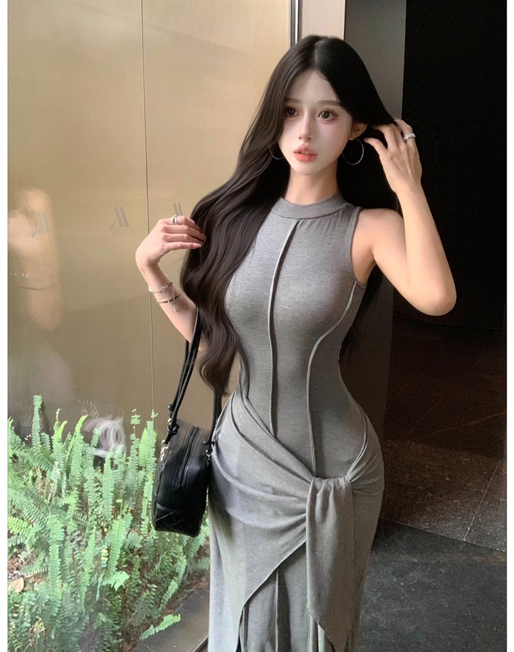 Spicegirl Pseudo-two long dress summer temperament vest