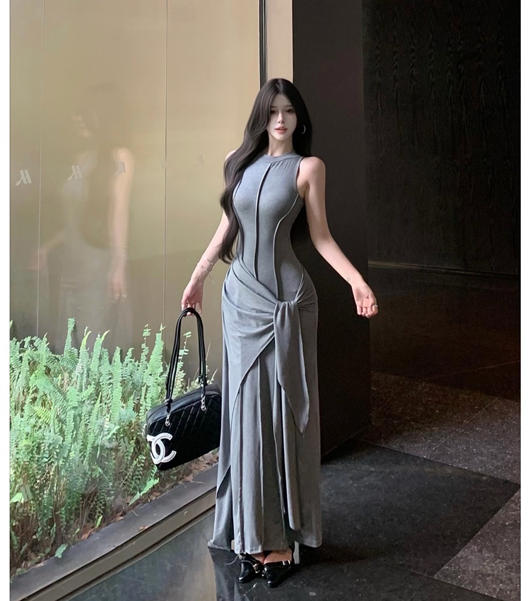 Spicegirl Pseudo-two long dress summer temperament vest