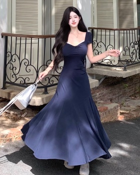 France style temperament dress lace pinched waist long dress