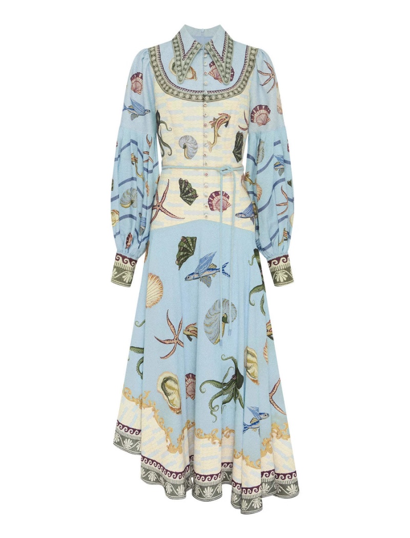 Flax fashion cardigan big skirt doll collar dress