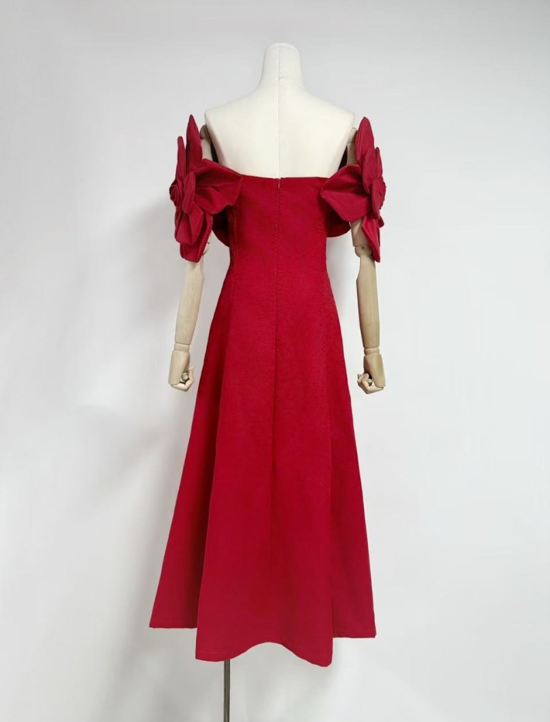 Stereoscopic spring slim niche long dress for women